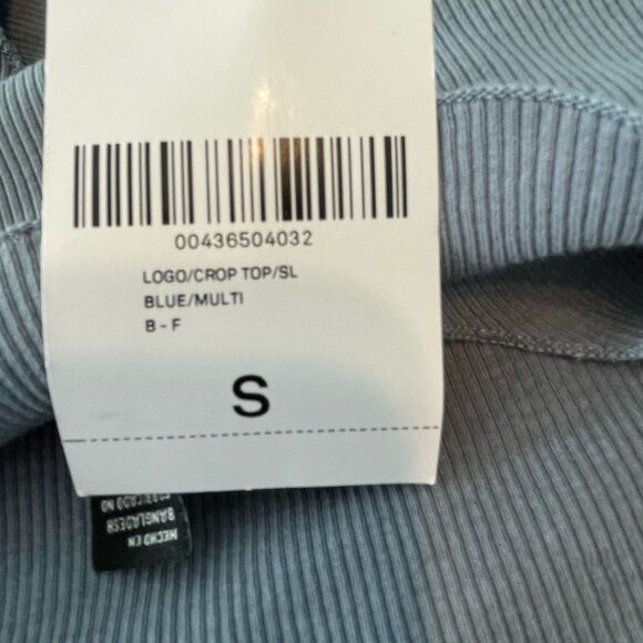 Forever 21 Embroidered Phases of the Moon Tank Top Blue Ribbed Knit Cropped S - Picture 5 of 7